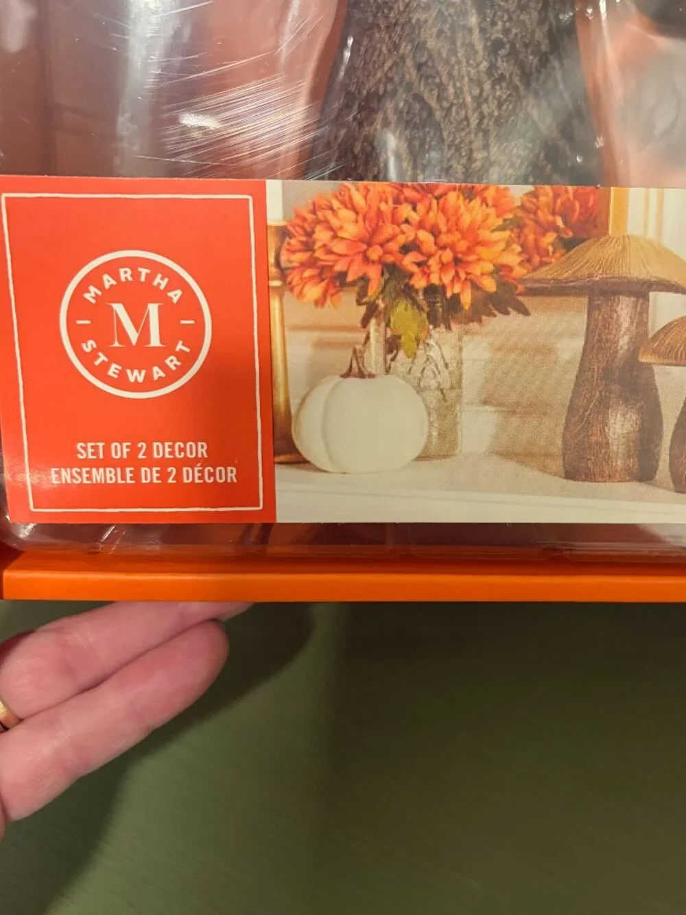 Martha Stewart Mushroom Decor set of 2 Fall Autumn Gold Metallic htf NWT NIB